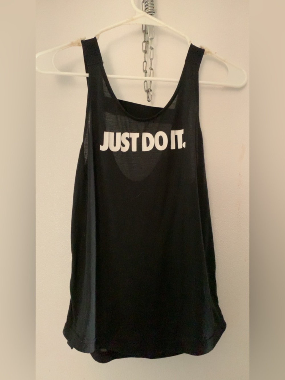 Nike Black Tank Top with White "JUST DO IT." Chest Print